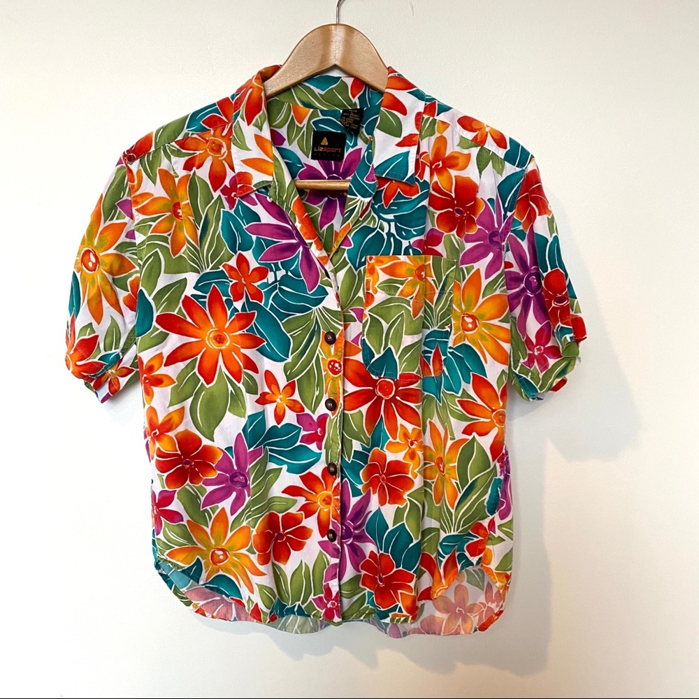 VTG Liz Sport Floral Hawaiian button down